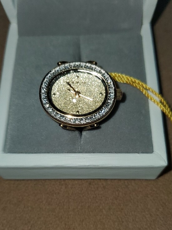 Invicta Gold-Tone Glitter Dial Watch RING with Crystal Bezel main image 5